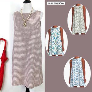 Marimekko Mauve & White Dots Shift Dress Sz 38 (S)